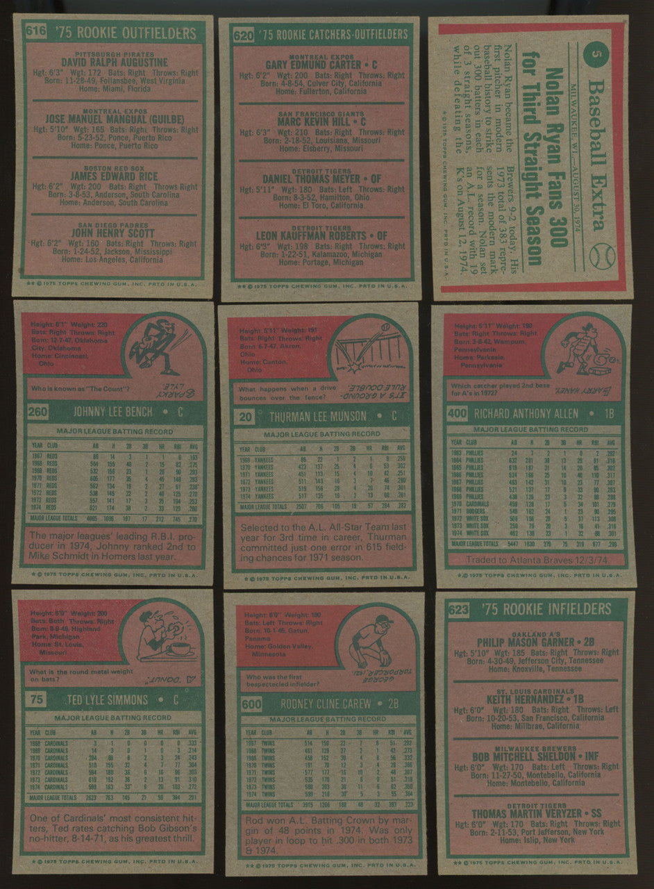 1975 Topps Baseball Complete Set (660) EX/MT-NM
