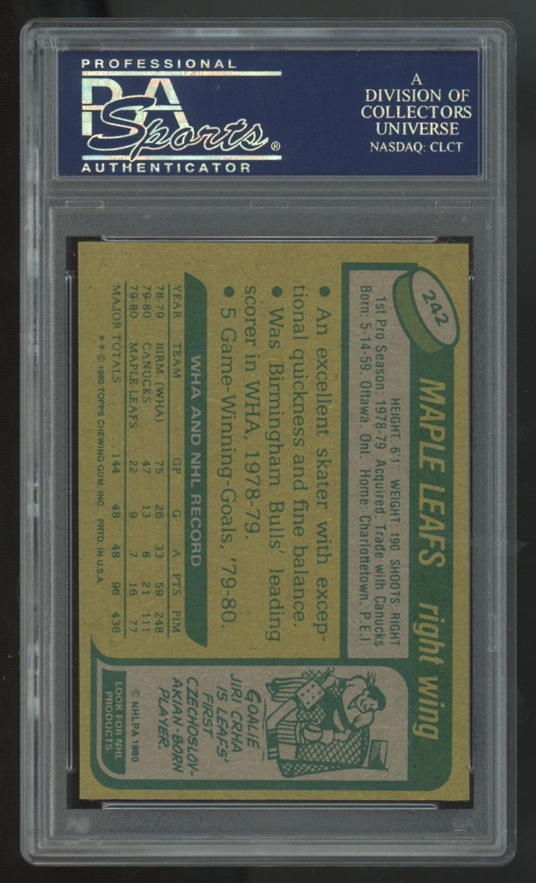 1980-81 Topps Rick Vaive RC #242 PSA 9 (OC)