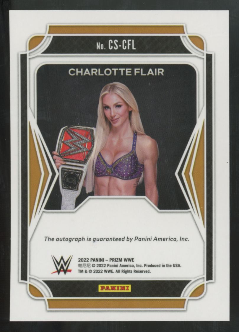 2022 Panini Prizm WWE Charlotte Flair Champion Auto #CS-CFL