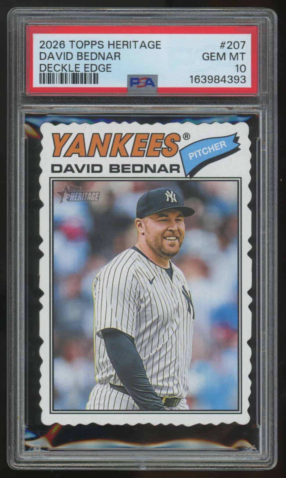 2026 Topps Heritage David Bednar Deckle Edge #207 PSA 10