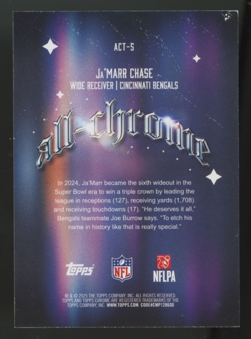 2025 Topps Chrome Ja'Marr Chase Red All-Chrome /5 #ACT-5
