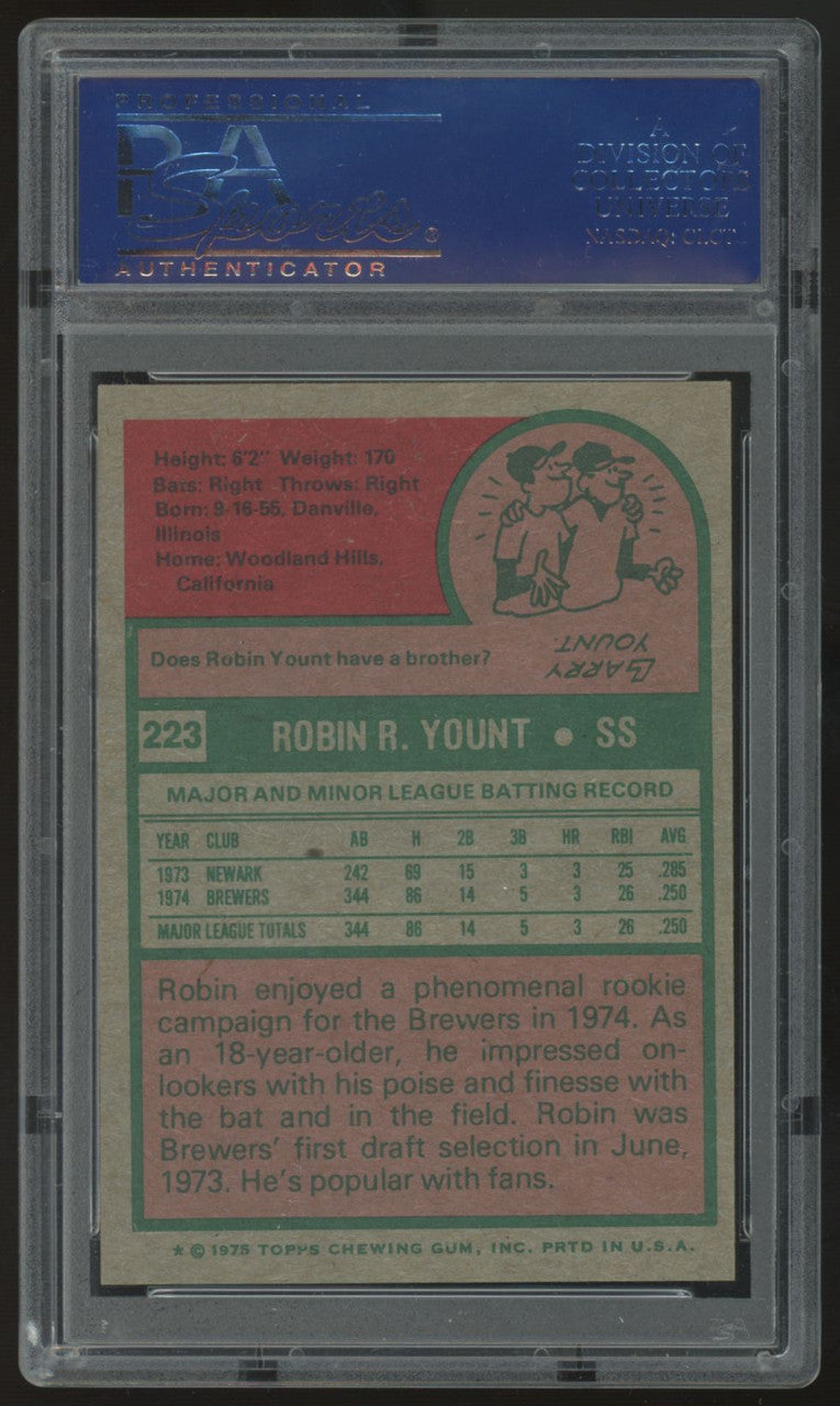 1975 Topps Robin Yount RC #223 PSA 6 *076