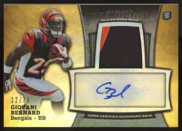 2013 Bowman Sterling Giovani Bernard RC Patch Auto RPA Gold /75 #BSAR-GB