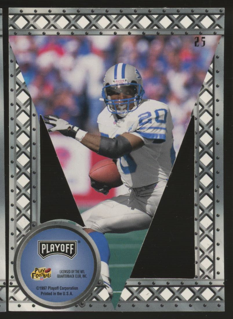 1997 Playoff Pennants Barry Sanders Black Felt #25