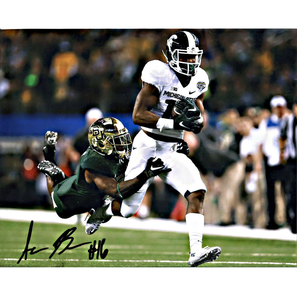 Aaron Burbridge Autographed Breaking Away From a Baylor Defender - Gloss Metalic 8x10