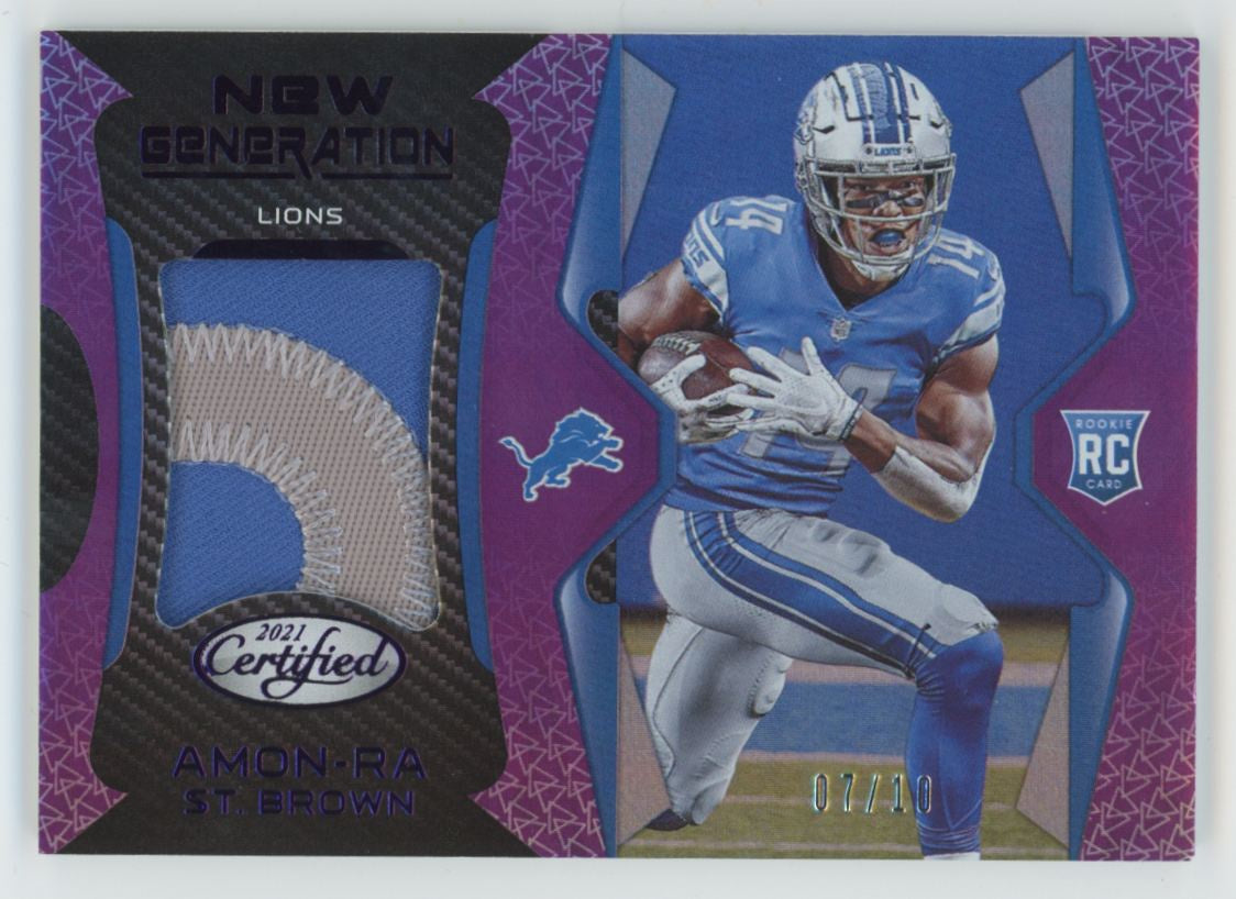 2021 Panini Certified Amon-Ra St. Brown RC Purple Generation Patch /10 #NG-28