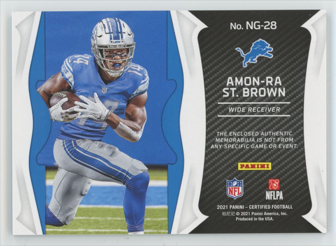 2021 Panini Certified Amon-Ra St. Brown RC Purple Generation Patch /10 #NG-28