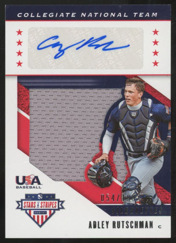 2019 USA Stars & Stripes Adley Rutschman Silhouettes Patch Auto /199 *Crease*
