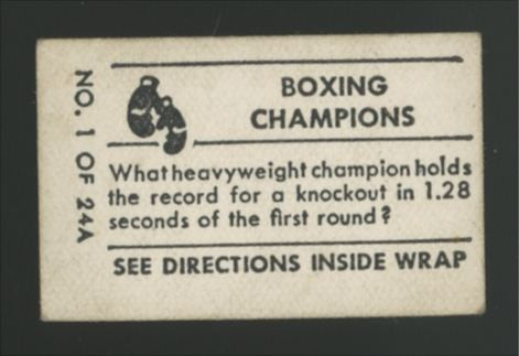 1948 Topps Magic Tommy Burns Boxing Champions #1