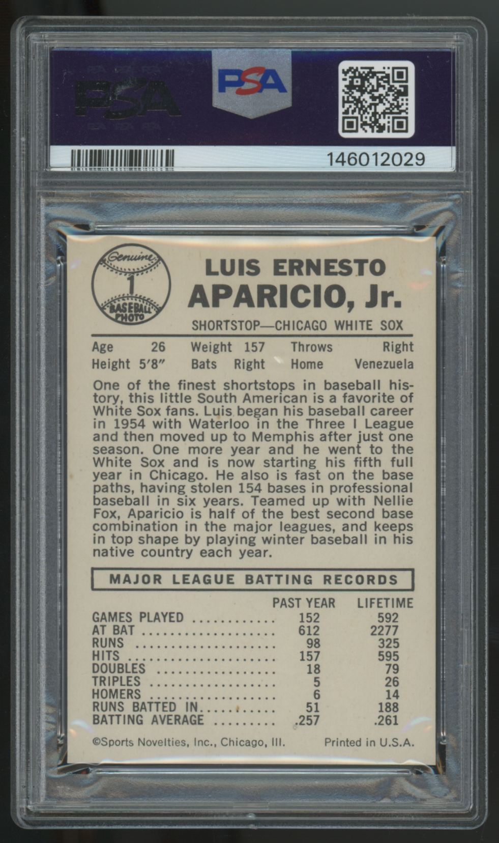 1960 Leaf Luis Aparicio #1 PSA 6