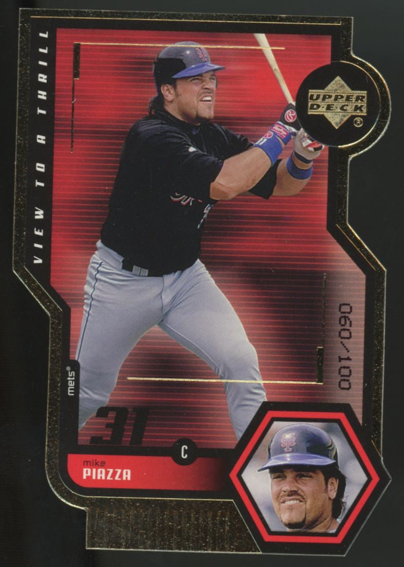 1999 Upper Deck Mike Piazza View To A Thrill Triple Die Cut /100 #V17