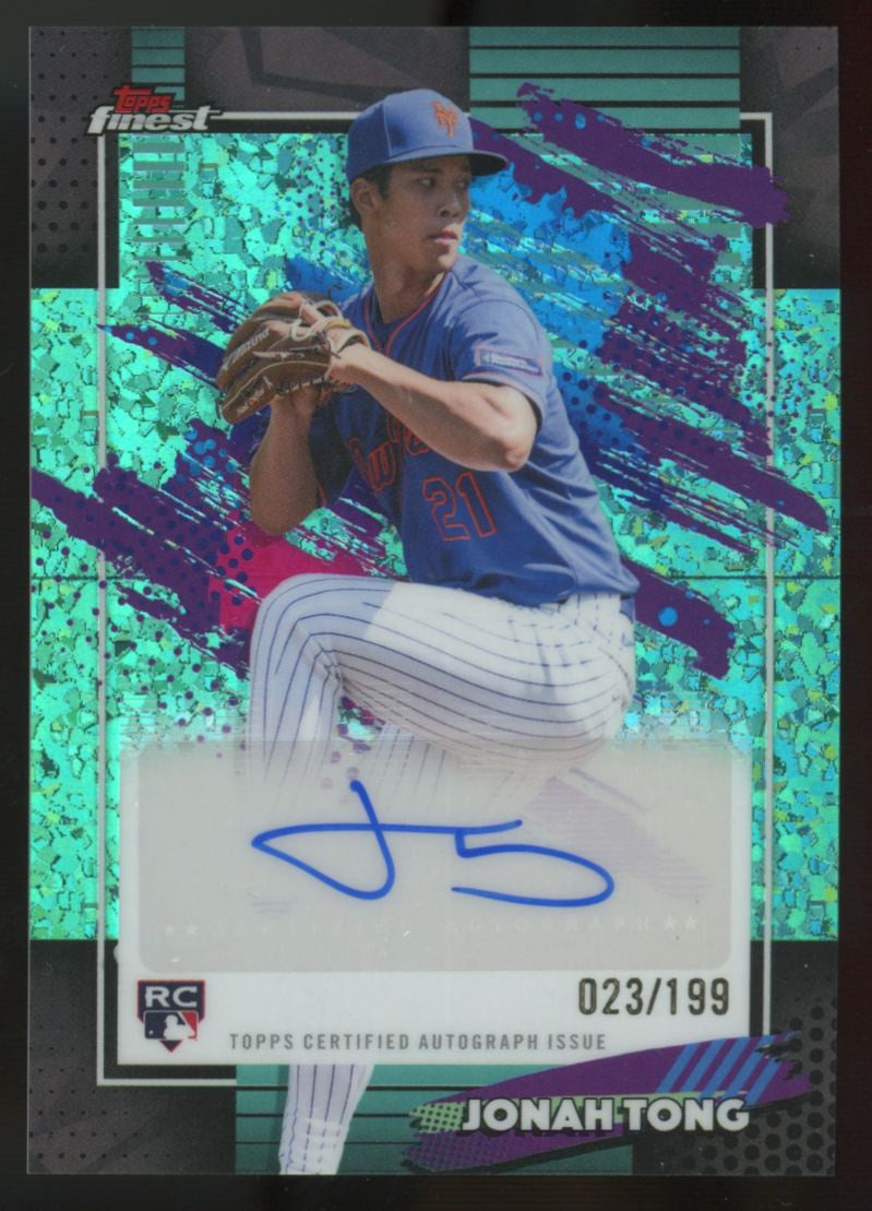 2026 Topps Finest Jonah Tong RC Aqua Mini Diamond Auto /199 #FMA-JT