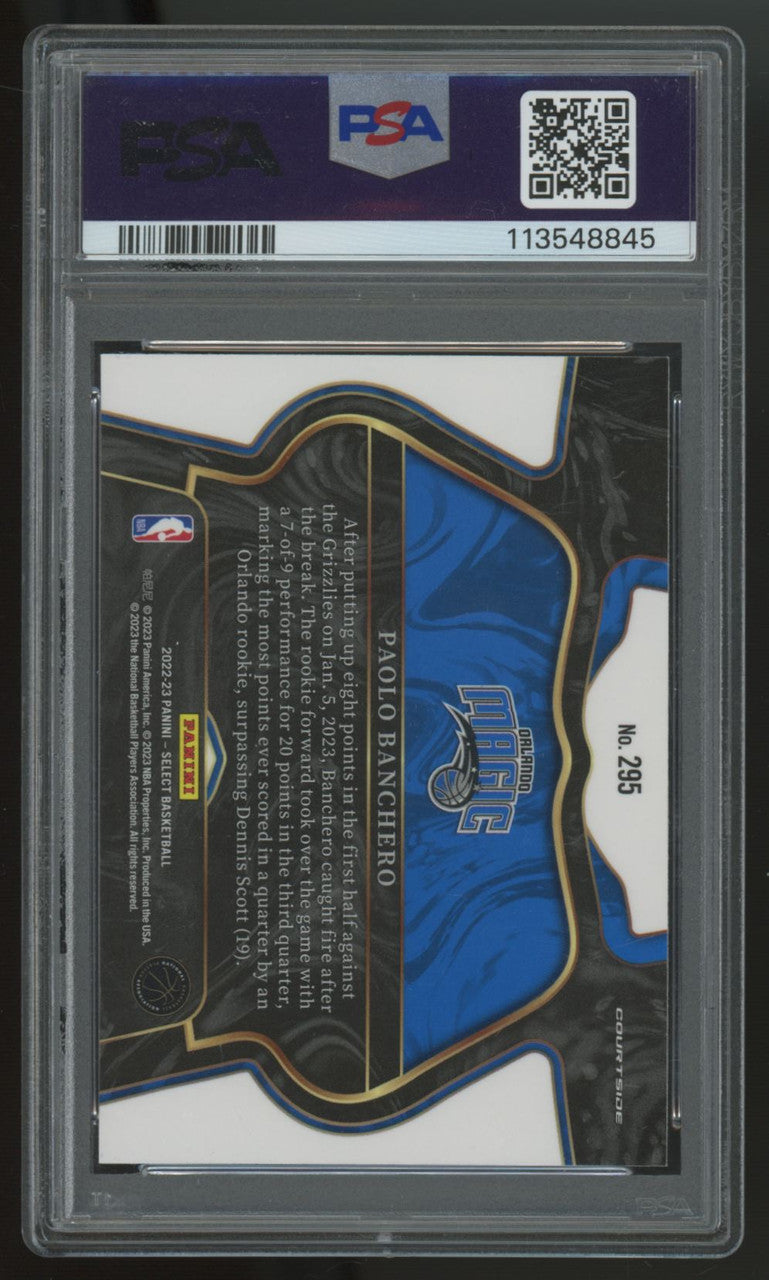 2022 Select Paolo Banchero Courtside RC #295 PSA 10