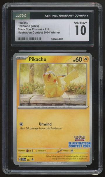 2025 Pokemon Pikachu Illustration Contest Winner Promo #214 CGC 10