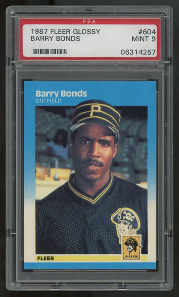 1987 Fleer Glossy Barry Bonds RC #604 PSA 9 *257