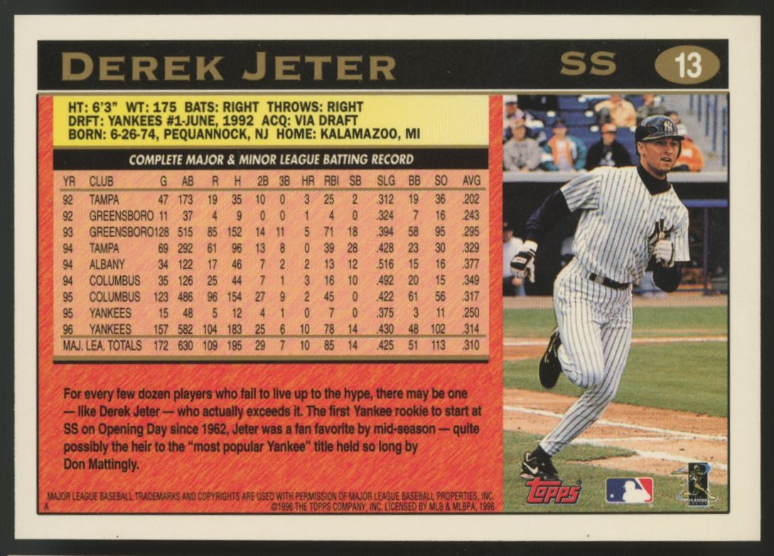 1997 Topps Baseball Complete Set (496) Jeter Griffey Bonds
