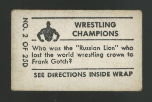 1948 Topps Magic George Hackenschmidt Wrestling Champions #2 G/VG "A"