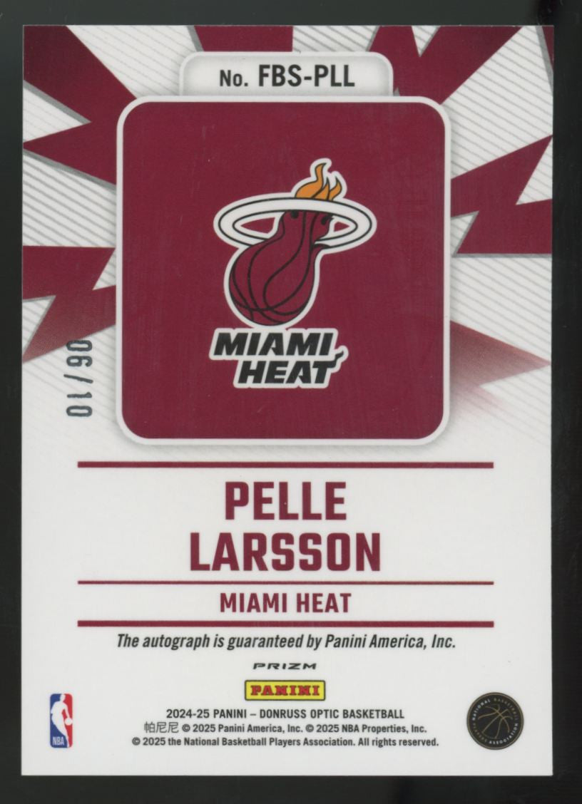 2024-25 Panini Donruss Optic Pelle Larsson RC Gold Fast Break Auto /10 #FBS-PLL
