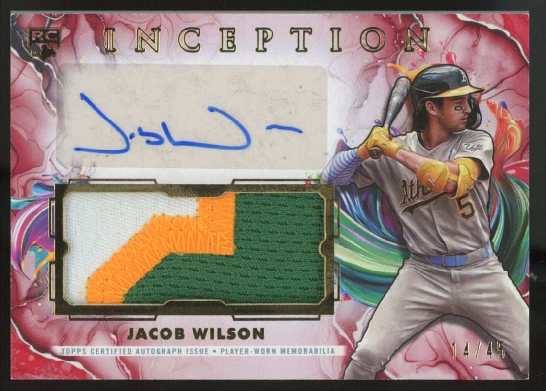 2025 Topps Inception Jacob Wilson RC Patch Auto Red RPA /45 #IAPC-JWI