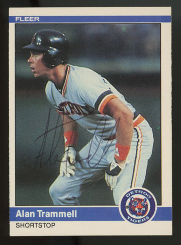1984 Fleer Alan Trammell #91 Signed Auto JSA