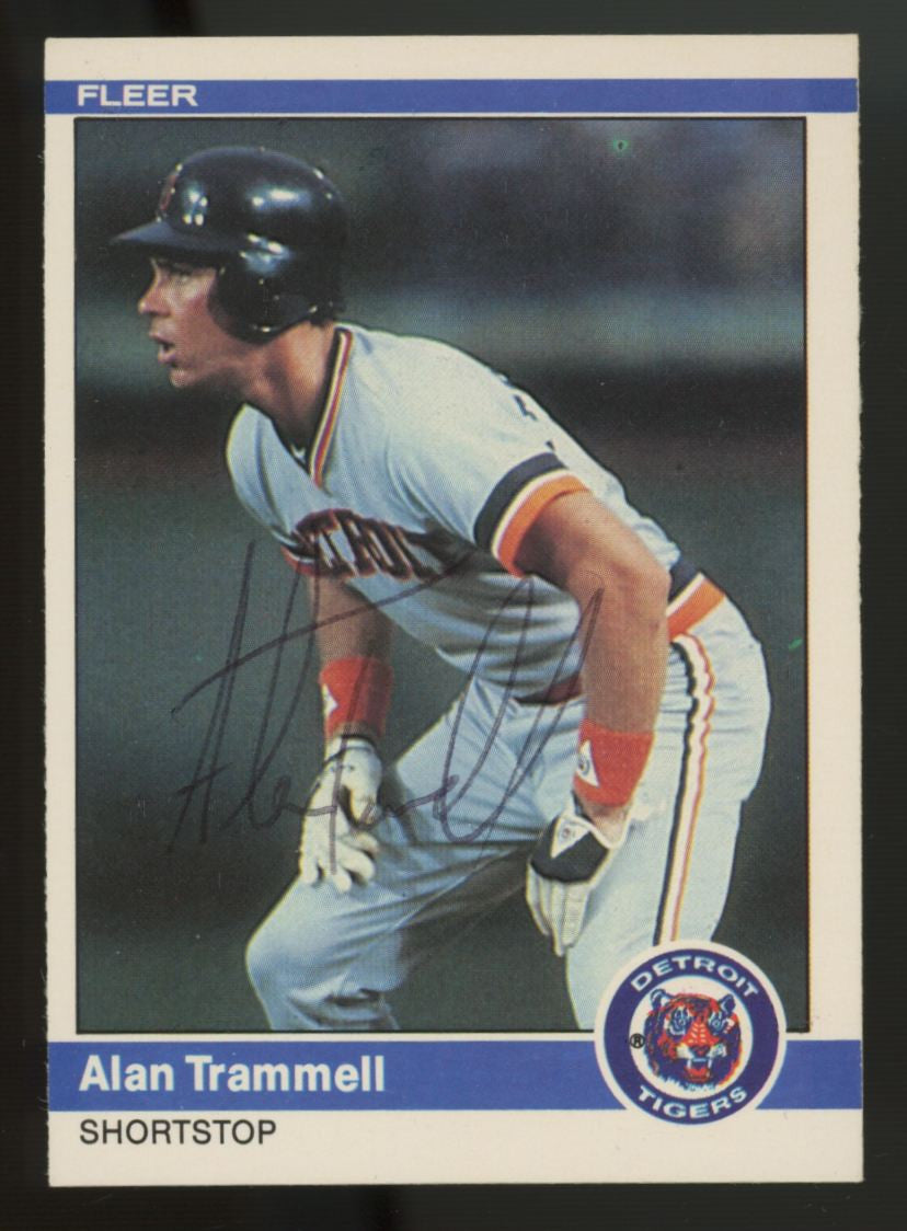 1984 Fleer Alan Trammell #91 Signed Auto JSA
