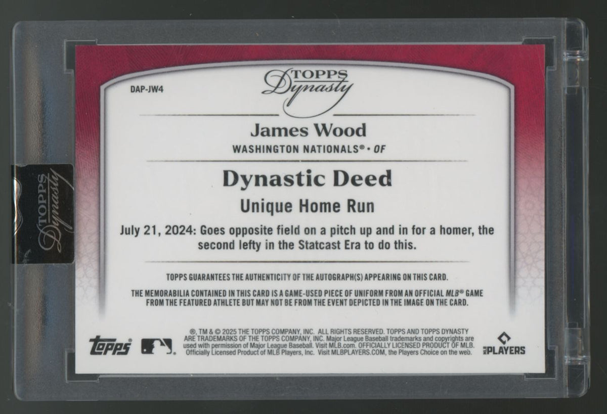 2025 Topps Dynasty James Wood RC Dynastic Deed Patch Auto RPA /5 #DAP-JW4