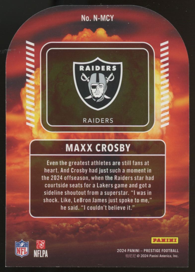 2024 Panini Prestige Maxx Crosby Nuclear SSP #N-MCY