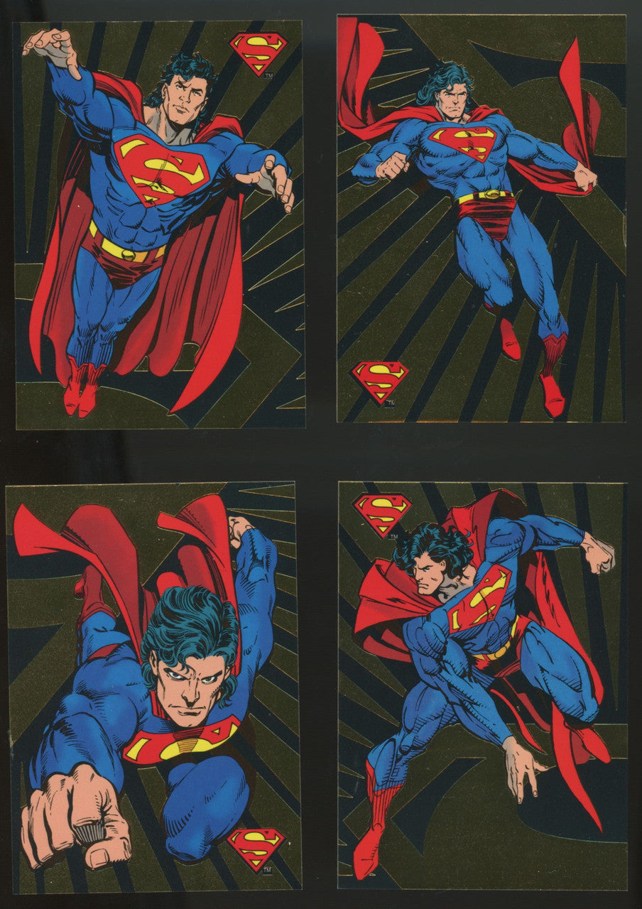 1993 SkyBox DC Return Of Superman Gold Foil Set (4) NM
