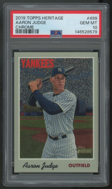 2019 Topps Heritage Aaron Judge Chrome /999 #499 PSA 10