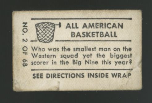 1948 Topps Magic Murray Wier All American Basketball #2 Poor