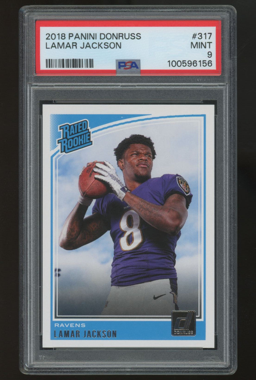 2018 Panini Donruss Lamar Jackson Rated Rookie #317 PSA 9