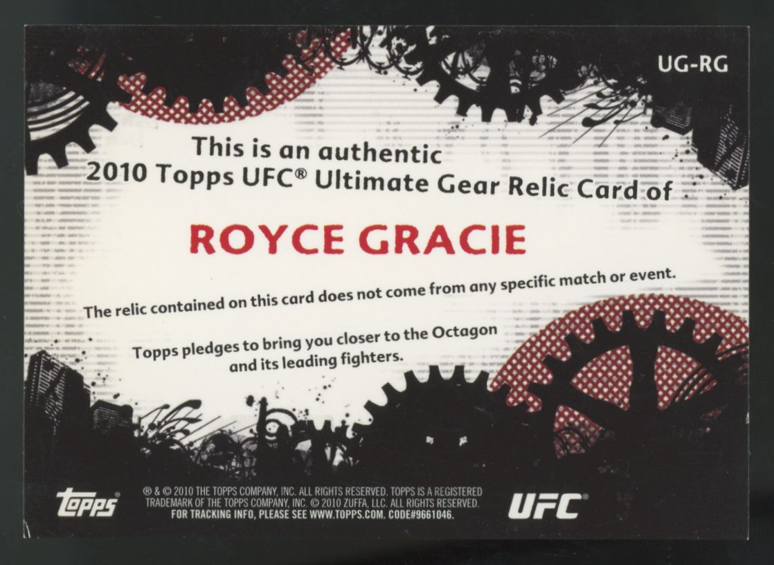 2010 Topps UFC Royce Gracie Ultimate Gear Patch #UG-RG