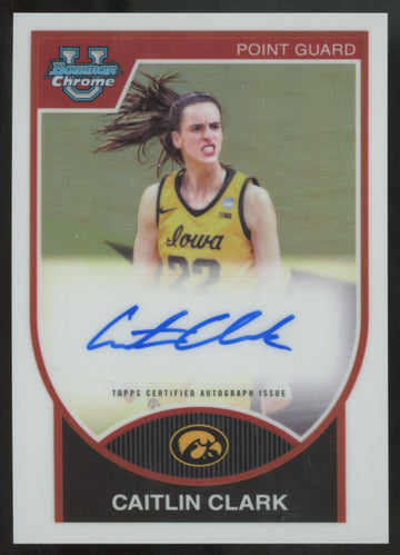 2023-24 Bowman Chrome University Caitlin Clark 2007-08 Auto /99 #07BA-CC