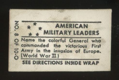 1948 Topps Magic General Omar Bradley American Military Leaders #8 Good