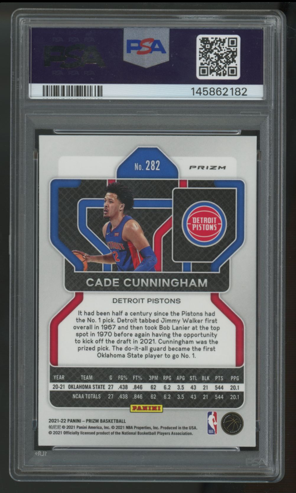 2021-22 Prizm Cade Cunningham RC Green #282 PSA 9