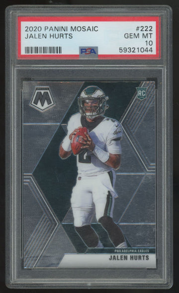 2020 Panini Mosaic Jalen Hurts RC #222 PSA 10