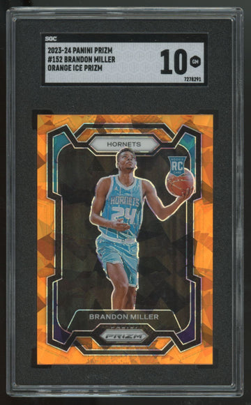 2023-24 Prizm Brandon Miller RC Orange Ice #152 SGC 10