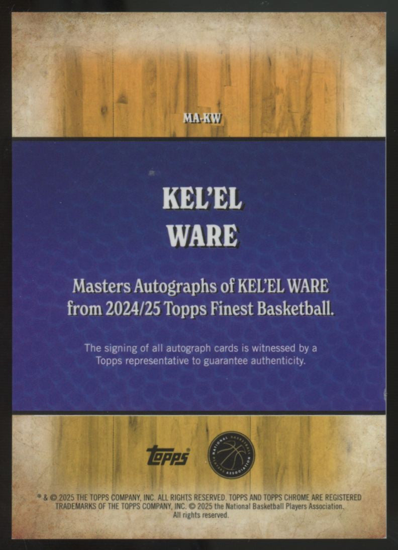 2024-25 Topps Finest Kel'el Ware RC Gold Masters Auto /50 #MA-KW
