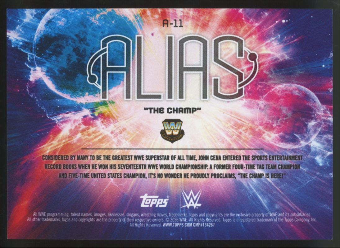 2026 Topps Universe WWE John Cena "The Champ" Alias SSP #A-11