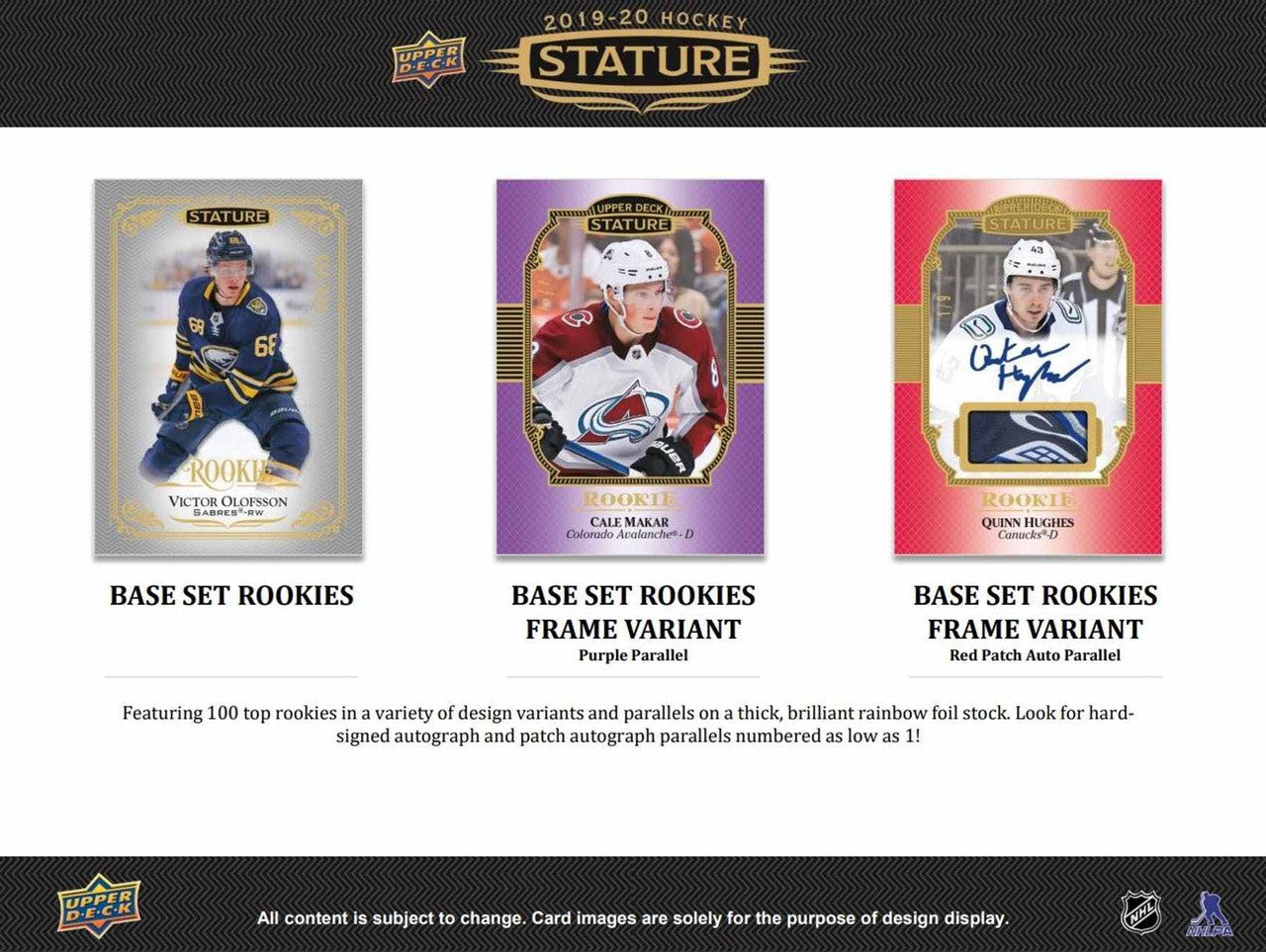 2019/20 Upper Deck Stature Hockey Hobby Box