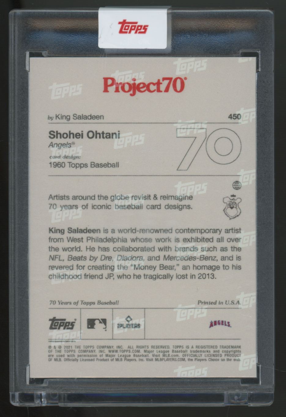 2021 Topps Project70 Shohei Ohtani 1960 Topps By King Saladeen #450