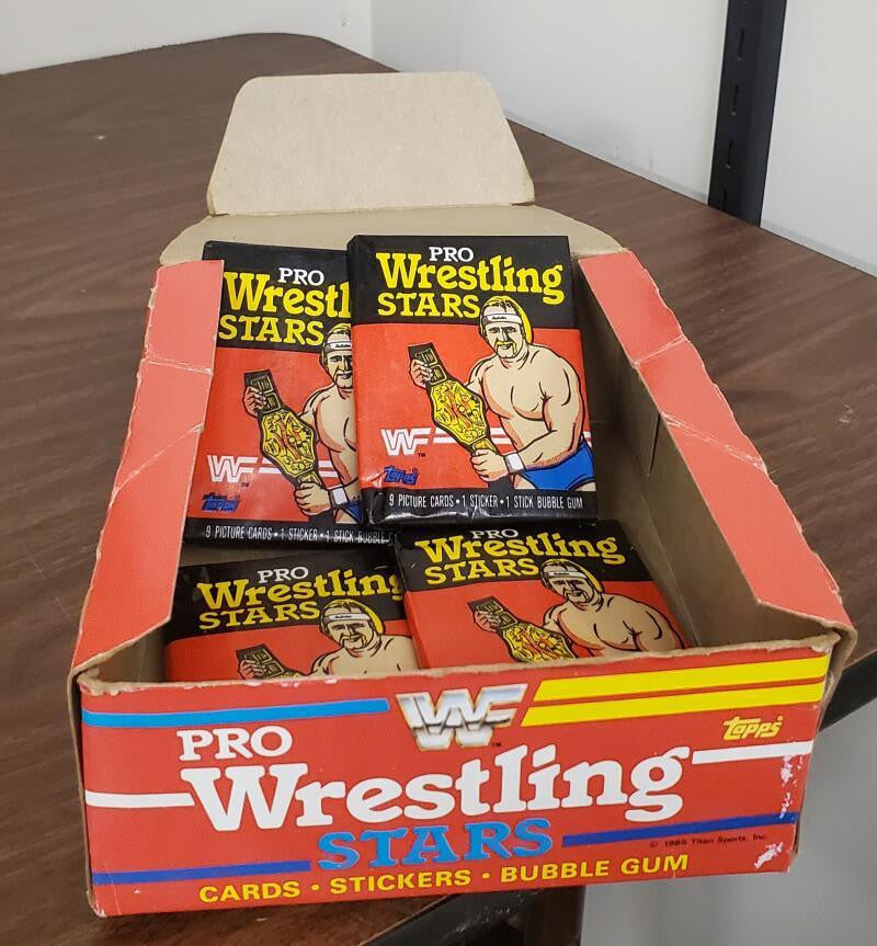 1985 Topps WWF Wrestling Box with 4 packs