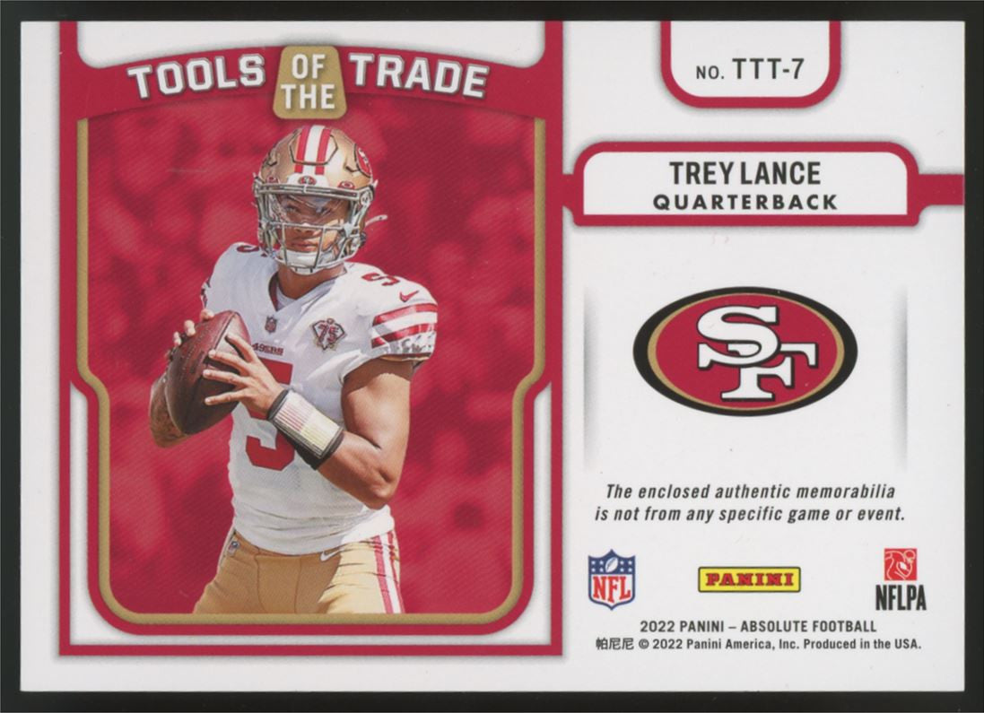 2022 Absolute Trey Lance Tools of the Trade Triple Relic /99 #TTT-7