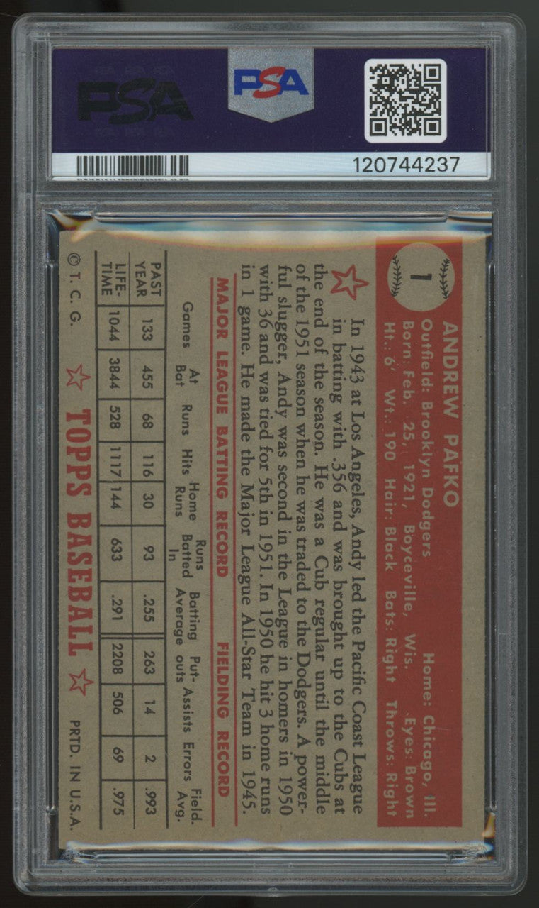 1952 Topps Andy Pafko (Red Back) #1 PSA 6