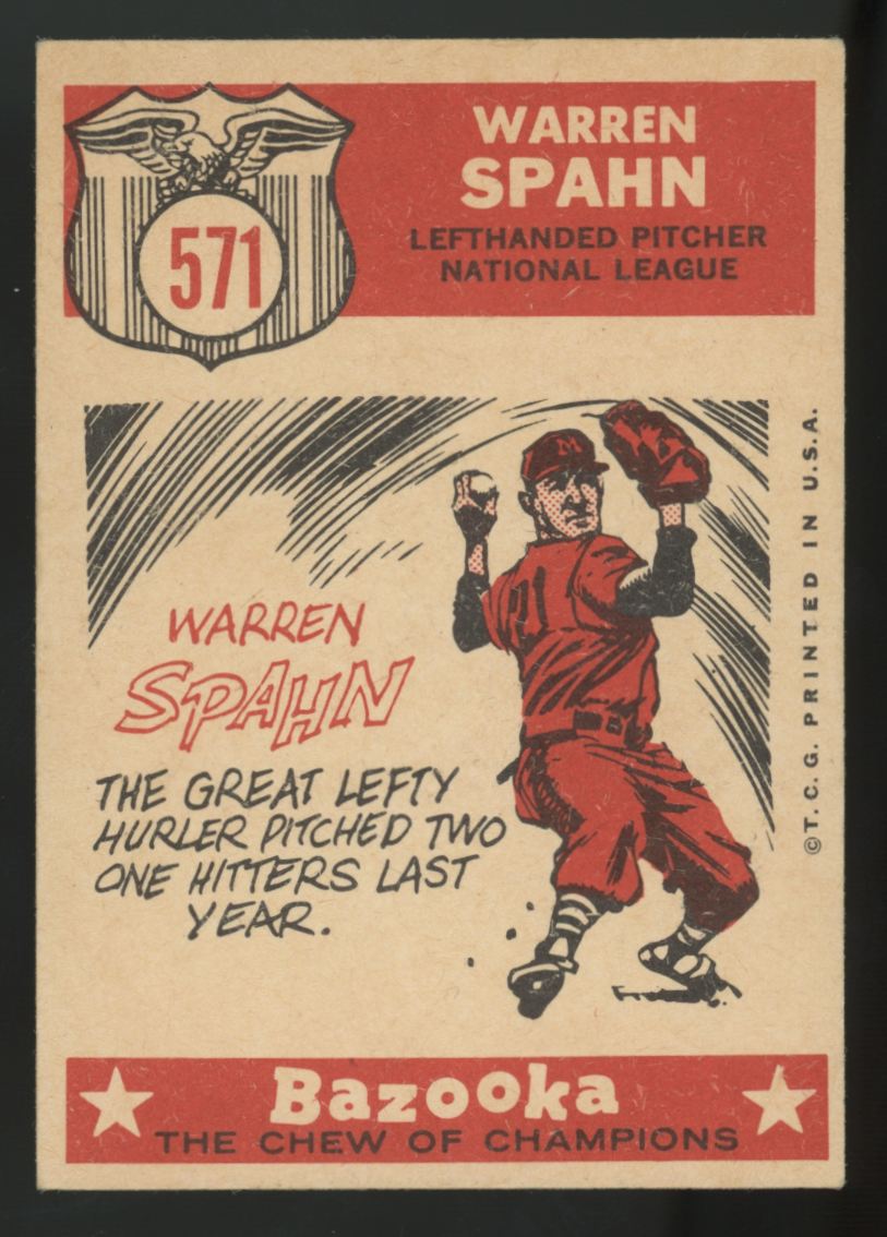 1959 Topps Warren Spahn All Star #571 VG/EX