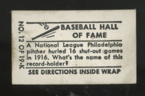1948 Topps Magic Grover Alexander Baseball Hall Of Fame #12 Good