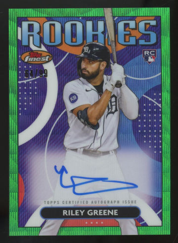 2023 Topps Finest Riley Greene RC Green Wave Design Variation Auto /99 #RDA-RG