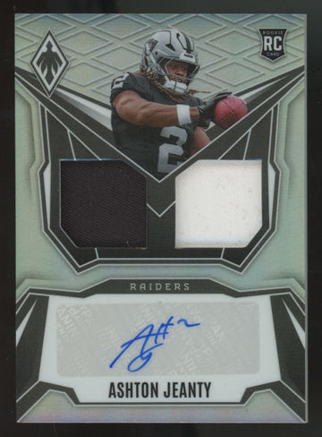 2025 Panini Phoenix Ashton Jeanty RC Silver Dual Patch Auto RPA /149 #DRP-AJY