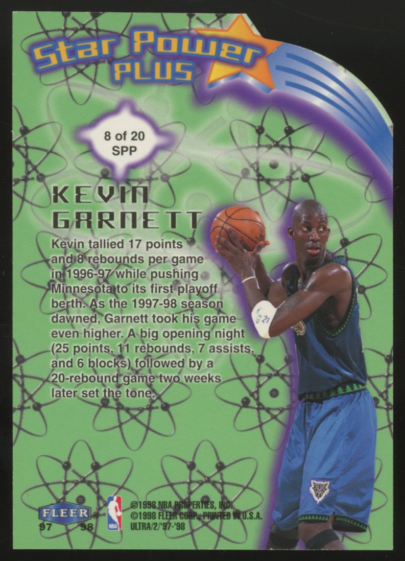 1997-98 Fleer Ultra Kevin Garnett Star Power Plus Die-Cut #8