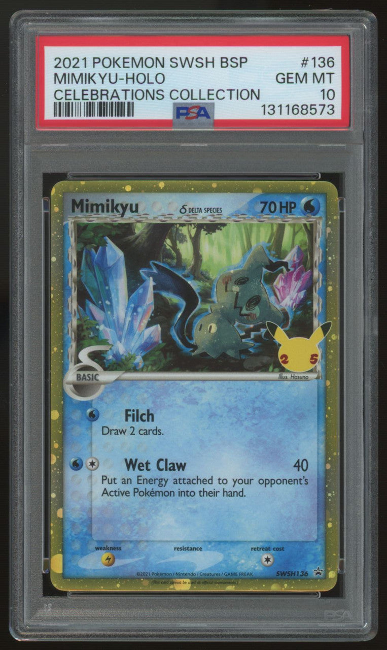 2021 Pokemon Mimikyu Celebrations Collection Holo #SWSH136 PSA 10